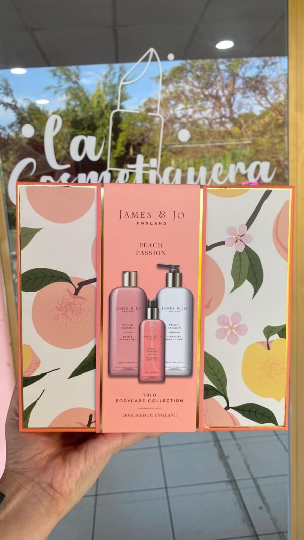 JAMES & JO PEACH PASSION KIT GEL DE DUCHA, CREMA CORPORAL, BODY MIST - Image 2