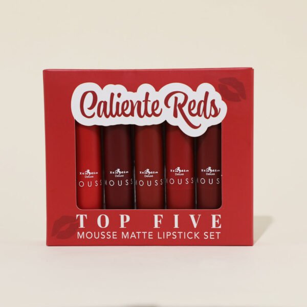 TOP FIVE MOUSSE MATTE LIPSTICK SET CALIENTE REDS - ITALIA DELUXE