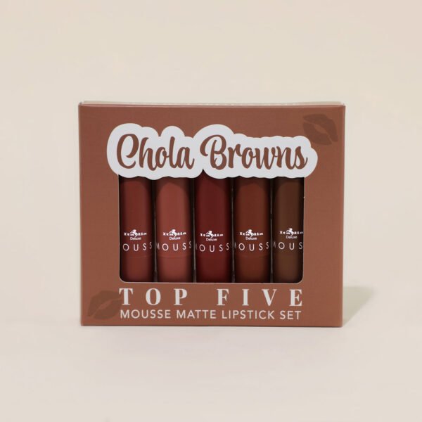 TOP FIVE MOUSSE MATTE LIPSTICK SET CHOLA BROWNS - ITALIA DELUXE
