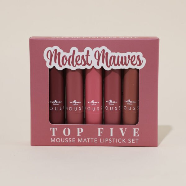 TOP FIVE MOUSSE MATTE LIPSTICK SET MODEST MAUVES - ITALIA DELUXE